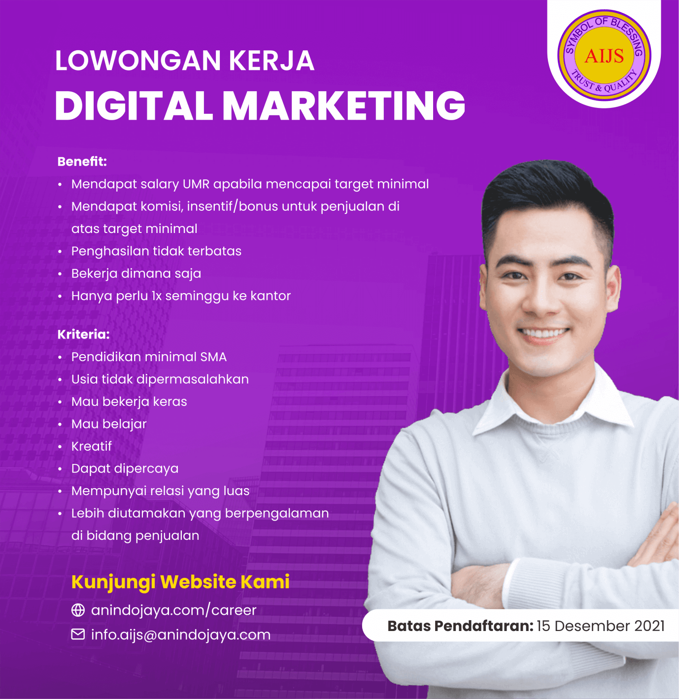 Hiring Digital Marketing Anindojaya
